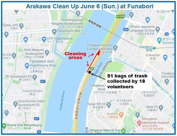 Arakawa River Clean Up June 6, 2021