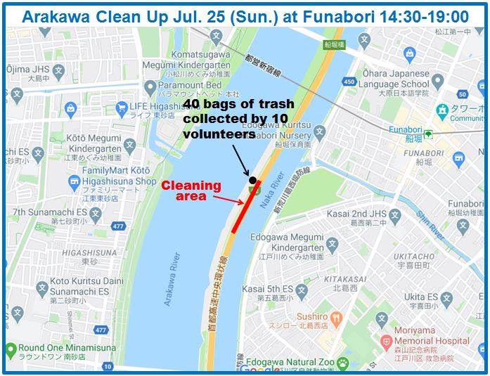 Arakawa River Clean Up July 25, 2021