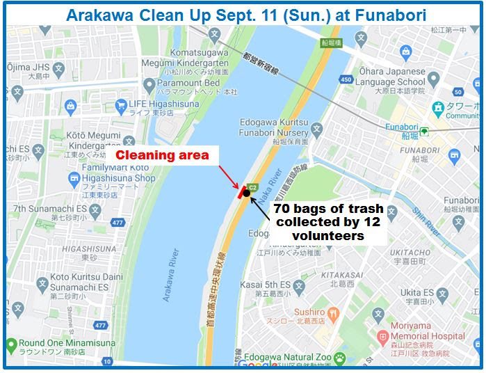 Arakawa River clean up Sept 11, 2022