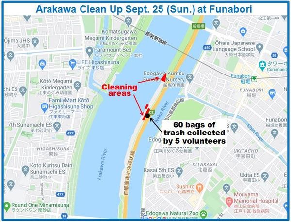 Arakawa River clean up Sept 25, 2022