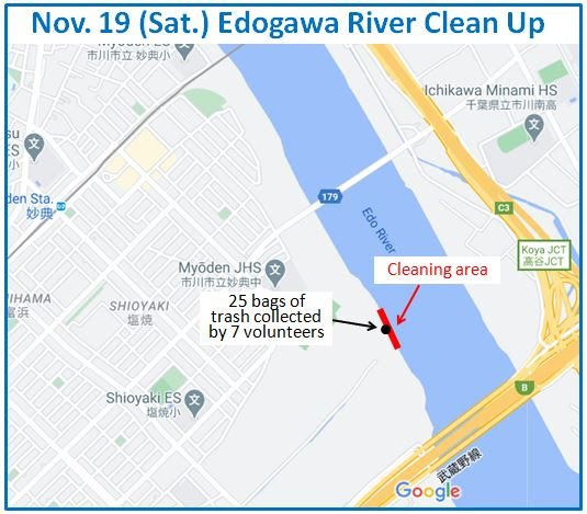 Arakawa River clean up Nov 19, 2022