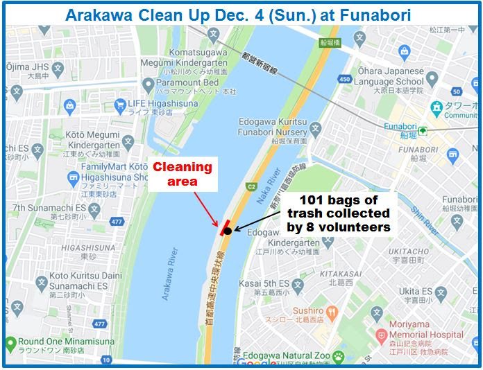 Arakawa River clean up Dec 4, 2022