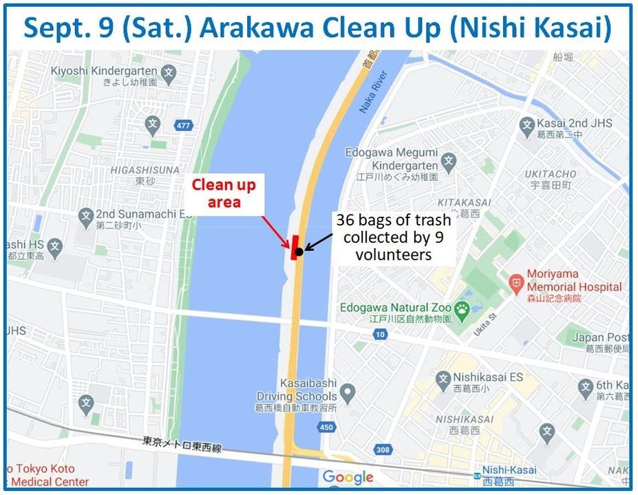 Arakawa River clean up Sept 9, 2023