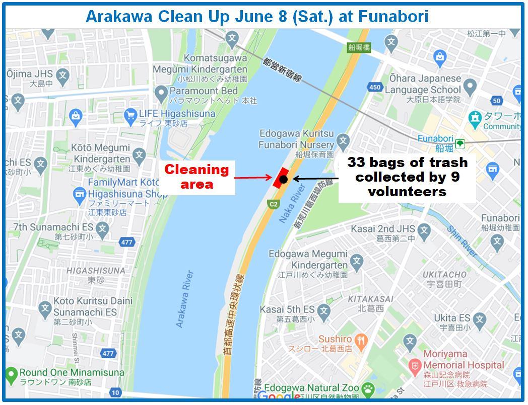 Arakawa River clean up June 8, 2024