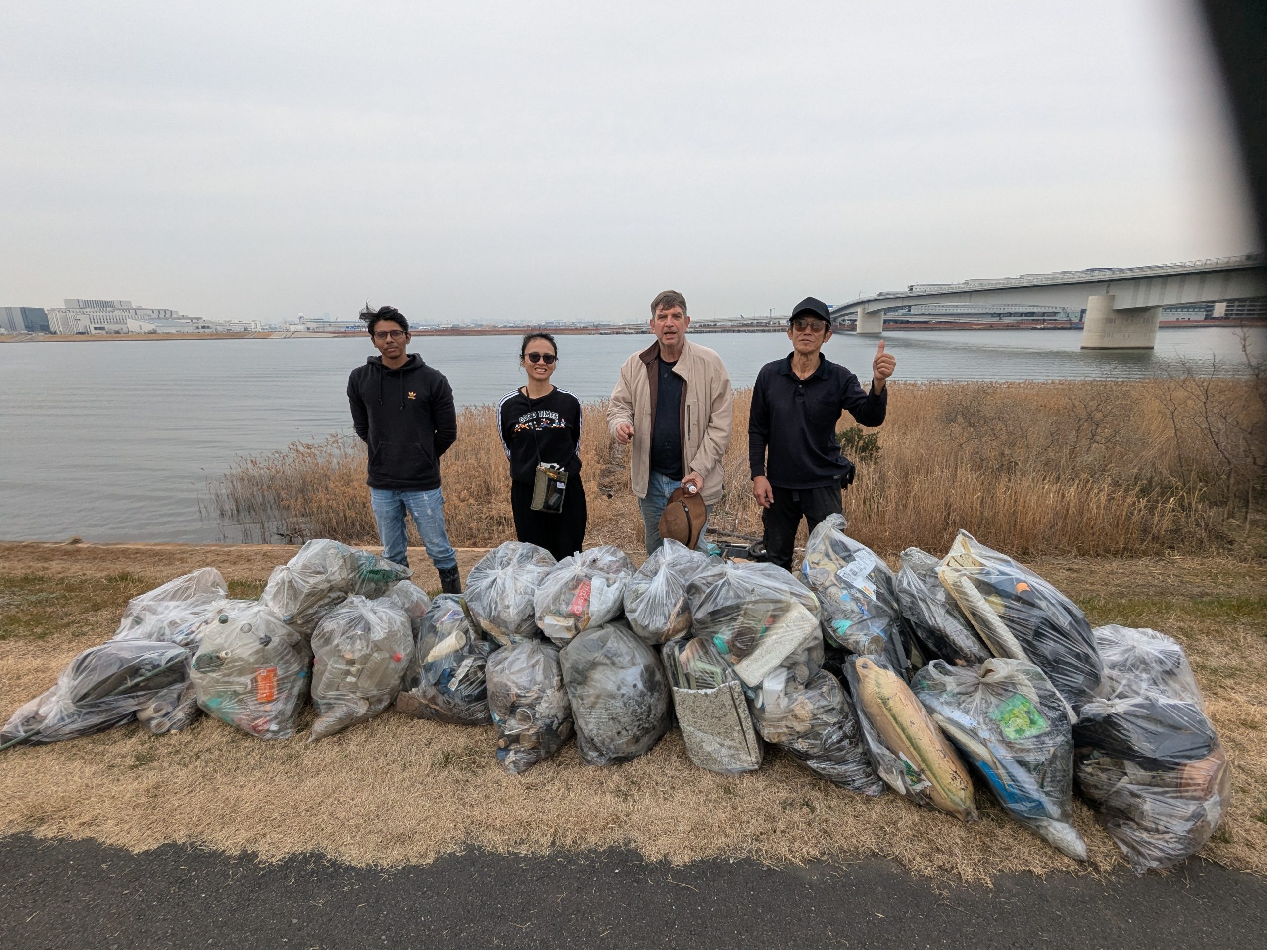 Tamagawa River clean up Feb 14, 2026